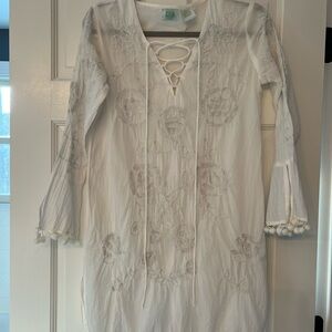 White Embroidered cover up